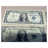6 Washington One Dollar Silver Certificates