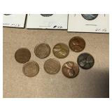 4 1943 Steel Wheel Pennies & 8 1950