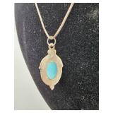 Vintage Sterling Silver & Larimar Necklace