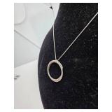 14K Gold & Sterling Silver Diamond Twist Necklace- 4.92 grams