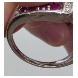 10K Gold, Ruby & Diamond Ring- Size 6.75, 4.71 grams