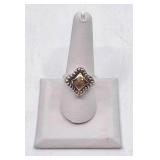 14K Gold & Sterling Silver Ring- Size 8.75, 10.89 grams