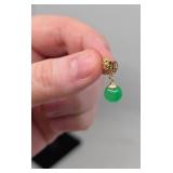 14K Gold & Jade Asian Earrings- 2.6 grams