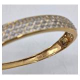 14K Gold Over Sterling Silver Bangle Bracelet- 7", 19.8 grams