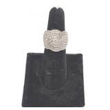 Sterling Silver & Diamond Ring- Size 5.75, 5.95 grams