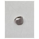 Sterling Silver & Diamond Ring- Size 5.75, 5.95 grams