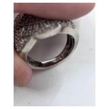 Sterling Silver & Diamond Ring- Size 5.75, 5.95 grams