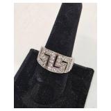 Sterling Silver & Cubic Zirconia Ring- Size 8.75