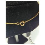 12K and 14K Necklace, Cat Pendant- 2.37 grams