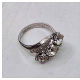 Sterling Silver & Cubic Zirconia Ring- Size 5.75