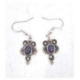 Sterling Silver & Amethyst Dangle Earrings