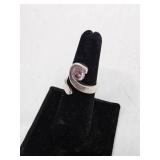 Sterling Silver & Tourmaline Ring- Size 6.5, 7.39 grams
