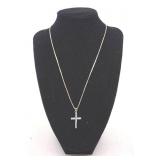 Sterling Silver & Opal Cross Necklace