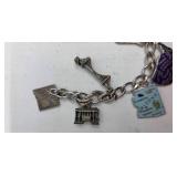 Sterling Silver Charm Bracelet- 39.19 grams