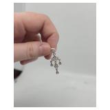 Sterling Silver & Cubic Zirconia Dangle Earrings- 3.96 grams