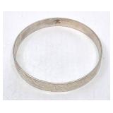 Taxco Sterling Silver Mexican Bangle Bracelet- 8"