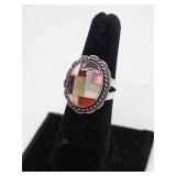 Relios Southwest Sterling Silver Inlaid Ring- Size 6.25