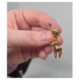 Gold Rudolph Reindeer Clip-On Earrings