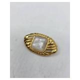 Vintage Monet Gold Opalescent Oval Brooch