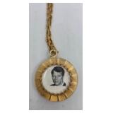 Vintage Political John F. Kennedy/Martin Luther King Jr. Brass Pendant & Chain