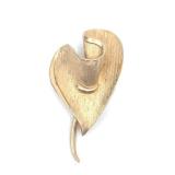 Vintage Coro Gold Heart Brooch Pin