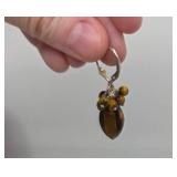 Sterling Silver & Tiger Eye Dangling Earrings