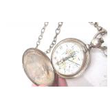 1874 Antique Elgin Coin Silver Painted Enamel Dial Pocket Watch