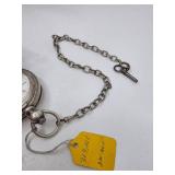 1874 Antique Elgin Coin Silver Painted Enamel Dial Pocket Watch