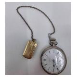 Antique Elgin Sterling Silver Pocket Watch