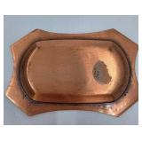 Vintage Hand-Hammered Embossed Copper Mini Serving Tray