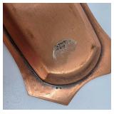 Vintage Hand-Hammered Embossed Copper Mini Serving Tray