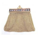 Vintage German Gold-Tone Metal Mesh Coin Purse