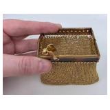 Vintage German Gold-Tone Metal Mesh Coin Purse