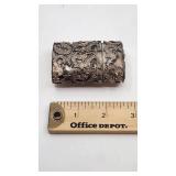 Antique Asian Dragon Motif Silver Trinket Container - Hallmarked - 50.21g