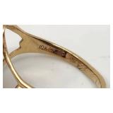 Beautiful Opal and Garnet Ring Set in 10K Yellow Gold - Size 6.75