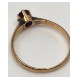 Natural Ruby Ring Set in 18k Yellow Gold - Size 7.0