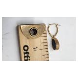 Very Pretty 14k Yellow Gold and Blue Druzy Earrings - 3.05g