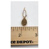 Very Pretty 14k Yellow Gold and Blue Druzy Earrings - 3.05g