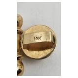 Large 14k Yellow Gold and Onyx Pendant - 1.25" x 1"