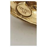 Wide Textured 14k Yellow Gold Band Ring - Size 7 - 8.2mm Wide