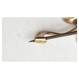 Antique Flower Design 10k Gold and Seed Pearl Brooch - Approx 1" x .625"