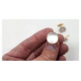 Beautiful 14K and Mother of Pearl Cufflink and Button Set - 10.00g
