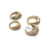 Retired Jewelry Makers Lot #1 - 4 Gold Ring Blanks - 1 Stamped 14K - 32.19g