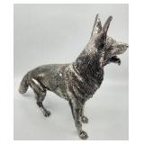 Beautiful .999 Silver German Shepherd Sculpture - 1672 grams!