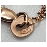 Stunning Le Vian 14k Rose Gold and Amethyst Necklace - 18" Chain - 6.00 grams