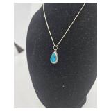 Sterling Silver Mexican Tear Drop Pendant Necklace
