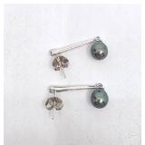 Sterling Silver & Tahitian Pearl Earrings
