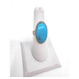 Sterling Silver & Turquoise Native American Ring- Size 5.75