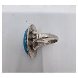 Sterling Silver & Turquoise Native American Ring- Size 5.75
