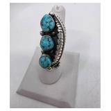 Sterling Silver & Turquoise Alvin Yellowhorse Navajo Ring- Size 6.5
